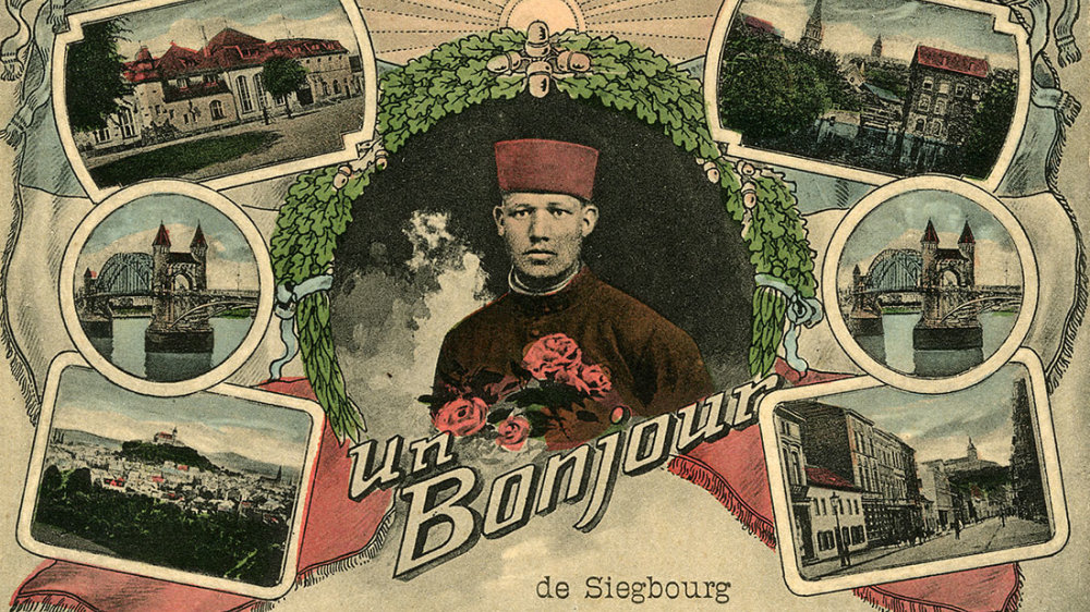 Siegburger Postkarte mit Stempel von 1924