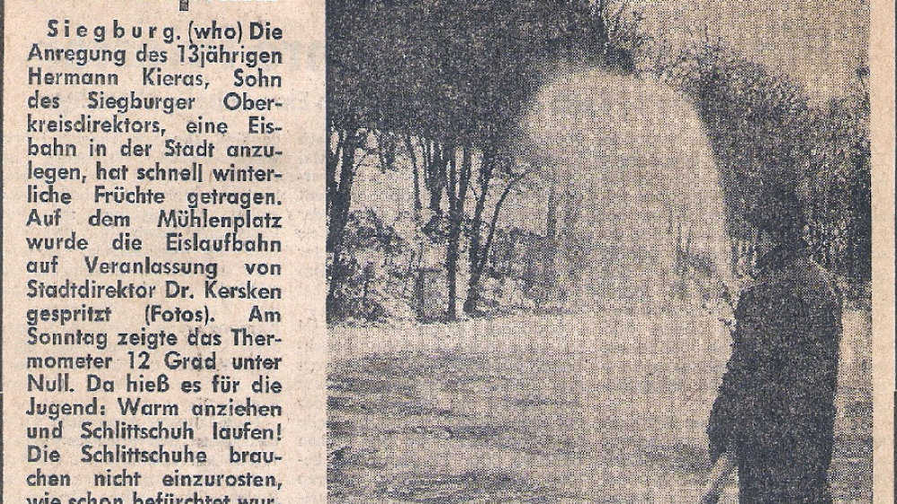 Zeitungsartikel von 1966 zur Eisbahn