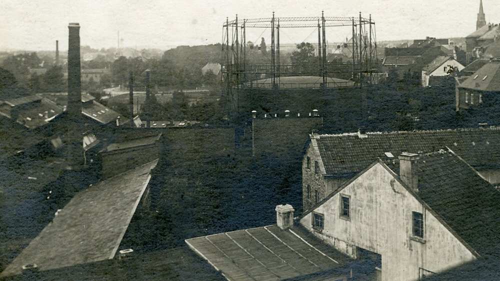 Siegburger Gasfabrik um 1922, Blick von der Ringstraße