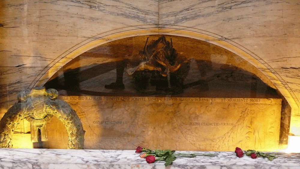 Raffaels Grab im Pantheon in Rom