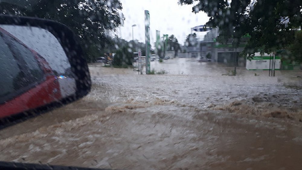 Überflutete Straßen