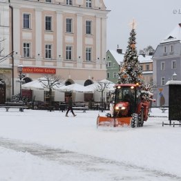 Schnee in Bolesławiec angekommen
