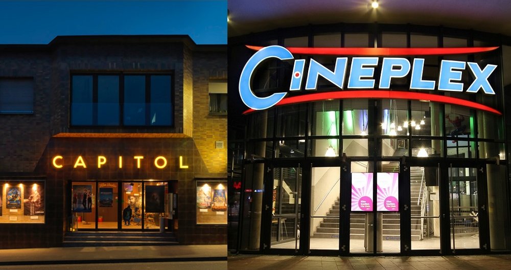 Capitol und Cineplex Nachtansicht